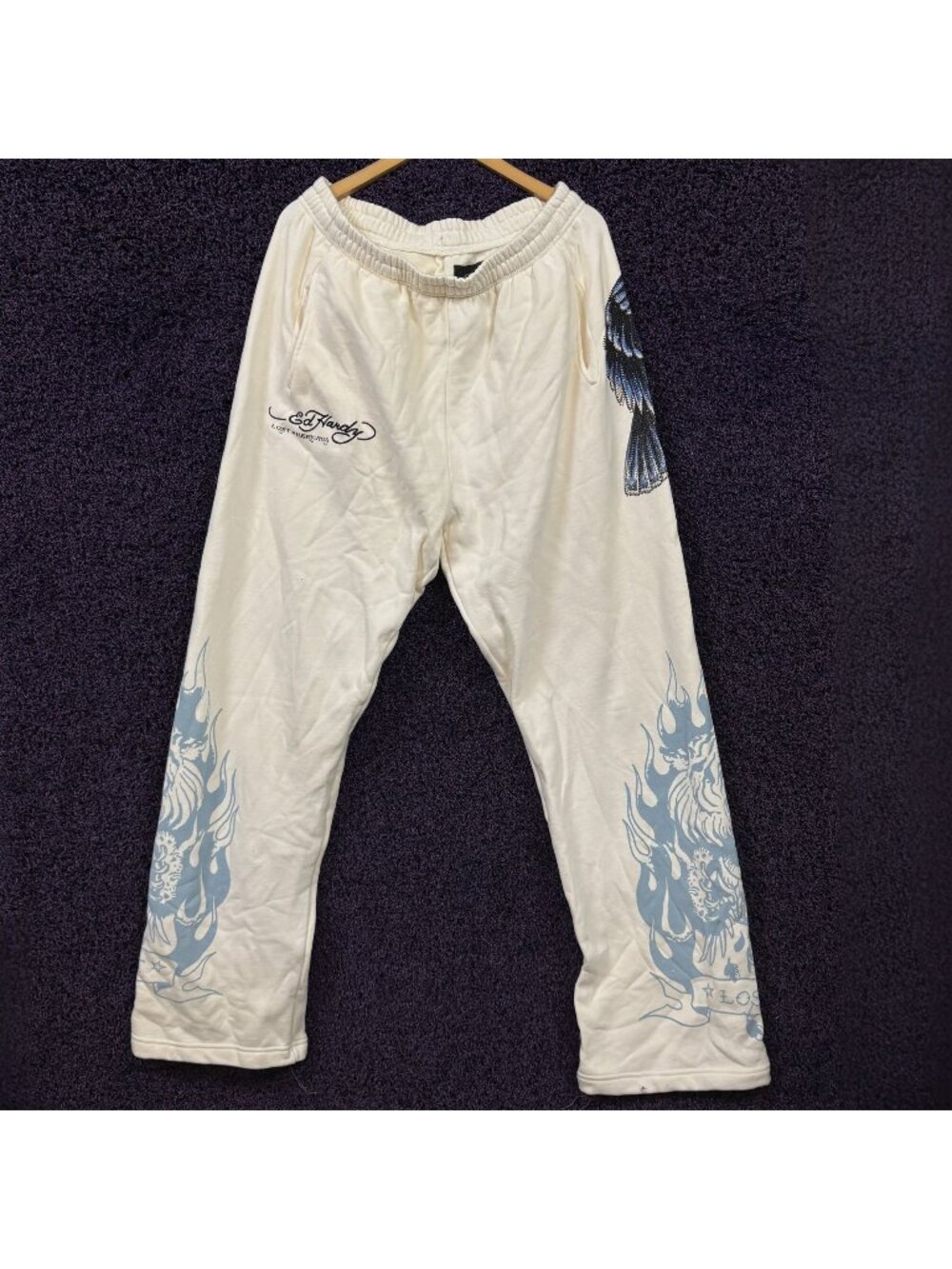 Ed Hardy x Machine Gun Kelly Eagle Bedazzled Joggers Size Extra Large